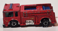 1982 Hot Wheels Fire Eater Red Fire Truck Die Cast Toy Car Vehicle - BW - Blue Lights