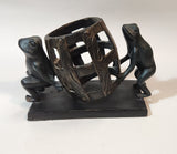 Frog Themed 8 1/2" Long Heavy Iron Wine Bottle Holder