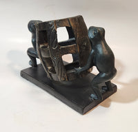 Frog Themed 8 1/2" Long Heavy Iron Wine Bottle Holder