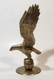 Vintage Mid Century Eagle In Flight 8" Tall Heavy Brass Sculpture