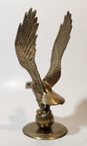 Vintage Mid Century Eagle In Flight 8" Tall Heavy Brass Sculpture