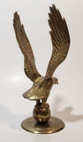 Vintage Mid Century Eagle In Flight 8" Tall Heavy Brass Sculpture