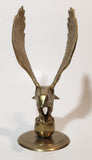 Vintage Mid Century Eagle In Flight 8" Tall Heavy Brass Sculpture