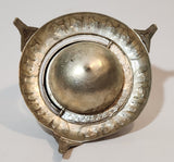 Antique Persian Egyptian Pharaoh's Kings Silver Brass Look Dome Roll Top 6" Diameter Caviar Butter Serving Dish