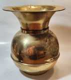 Antique Redskin Brand Chewing Tobacco Cut Plug Large Brass Plated 10 1/2" Tall Spittoon