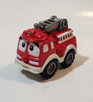 2004 Maisto Hasbro Tonka Lil Chuck & Friends Fire Ladder Truck Red and White Die Cast Toy Car Vehicle