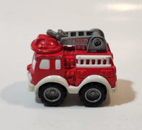 2004 Maisto Hasbro Tonka Lil Chuck & Friends Fire Ladder Truck Red and White Die Cast Toy Car Vehicle