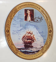 Vintage 1978 Coca Cola Captain James Cook Bicentennial 1778-1978 Oval 10 1/2" x 12 3/4" Metal Beverage Serving Tray