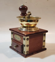 Vintage Harrod's Wood and Metal Riveted Corner Style Coffee Grinder