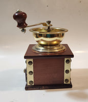 Vintage Harrod's Wood and Metal Riveted Corner Style Coffee Grinder