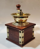 Vintage Harrod's Wood and Metal Riveted Corner Style Coffee Grinder