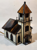 Church Chapel Building Shaped Stained Glass Lamp