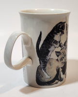 Dunoon Stoneware Cats' 4 1/4" Tall Coffee Mug Cup