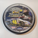 2006 HGL Wincraft NASCAR Nextel Cup Series Jimmie Johnson #48 Lowe's Racing Team 12 1/2" Wall Clock