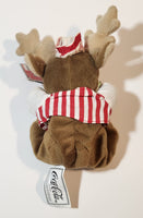 Coca Cola Bean Bag Collection Reindeer Holding a Bottle 7" Stuffed Toy Plush New with Tags