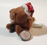 1998 Coca Cola Walrus with Red Santa Cap Holding a Bottle 6" Long Stuff Animal Character Bean Bag Plush New with Tags