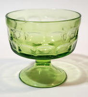 Vintage Federal Glass Colonial Yorkton Sherbet Green Glass Pedestal Dish