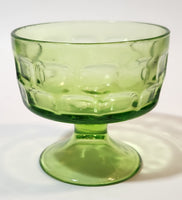 Vintage Federal Glass Colonial Yorkton Sherbet Green Glass Pedestal Dish