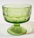 Vintage Federal Glass Colonial Yorkton Sherbet Green Glass Pedestal Dish