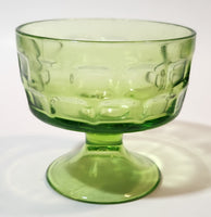 Vintage Federal Glass Colonial Yorkton Sherbet Green Glass Pedestal Dish