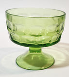 Vintage Federal Glass Colonial Yorkton Sherbet Green Glass Pedestal Dish