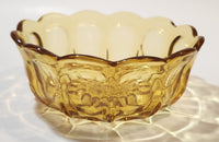 Vintage Anchor Hocking Fairfield Gold Amber Salad Bowl Dish