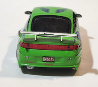 2002 Revell Universal Studios The Fast and The Furious Brian's 1995 Mitsubishi Eclipse Green 1:25 Scale Die Cast Toy Car Vehicle with Opening Hood