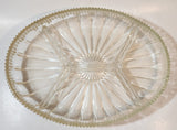 Vintage Four Compartment Crystal Cut Glass 8" x 11" Serving Dish