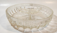 Vintage Four Compartment Crystal Cut Glass 8" x 11" Serving Dish