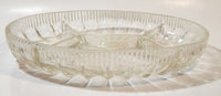 Vintage Four Compartment Crystal Cut Glass 8" x 11" Serving Dish