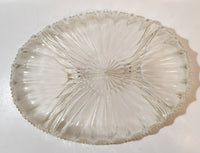 Vintage Four Compartment Crystal Cut Glass 8" x 11" Serving Dish