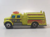 2004 Matchbox Fire International Pumper Neon Yellow Fire Truck Die Cast Toy Car Firefighting Rescue Vehicle