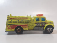 2004 Matchbox Fire International Pumper Neon Yellow Fire Truck Die Cast Toy Car Firefighting Rescue Vehicle