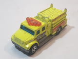 2004 Matchbox Fire International Pumper Neon Yellow Fire Truck Die Cast Toy Car Firefighting Rescue Vehicle