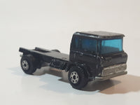 Vintage Yatming Semi Delivery Truck Black Die Cast Toy Car Vehicle