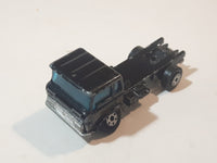 Vintage Yatming Semi Delivery Truck Black Die Cast Toy Car Vehicle