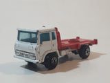 Vintage Yatming Semi Delivery Truck White with Red Deck Die Cast Toy Car Vehicle