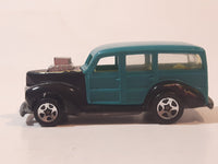 1993 Hot Wheels '40's Woodie Teal and Black Wood Panel Die Cast Toy Car Vehicle