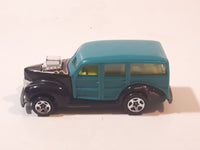 1993 Hot Wheels '40's Woodie Teal and Black Wood Panel Die Cast Toy Car Vehicle