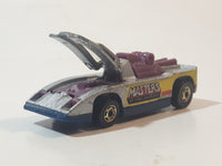 1983 Hot Wheels Snake Mountain Challenge Cannonade Masters Of The Universe Metallic Silver Die Cast Toy Race Car Vehicle with Opening Hood