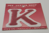 1996 Joy Insignia Letter Shop Red Letter K Iron On Embroidered Fabric Patch Badge