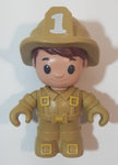 Chap Mei Tiny Kiddom Tan Firefighter #1 Brown 2 5/8" Toy Figure