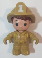 Chap Mei Tiny Kiddom Tan Firefighter #1 Brown 2 5/8" Toy Figure