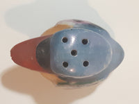 Antique Japan Mid Century Blue and Peach Luster Duck Ceramic Salt or Pepper Shaker (Single)