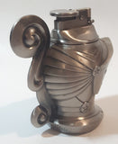 Vintage Medieval Knight Helmet Shaped Heavy Metal Table Top Gas Lighter with Inner Storage