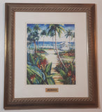 Rare AC Delco Paint Tropical Palm Tree Beach Scene Art Print