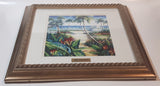 Rare AC Delco Paint Tropical Palm Tree Beach Scene Art Print