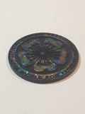 The World Pog Federation Flower Pattern Rainbow and Black Plastic Caps Pog Slammer