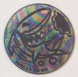 1995 WPF Pog Canada Games Shark Rainbow and Black Plastic Caps Pog Slammer