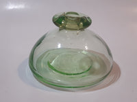 Vintage Ink Well Style Lime Green Blown Glass Bottle